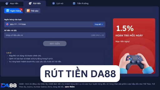 Các lỗi phổ biến khi rút tiền tại DA88